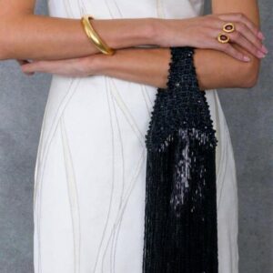 Waterfall bag bugle beads